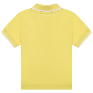TIMBERLAND pique polo shirt in yellow color with white braid on the collar.