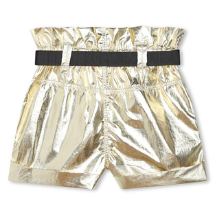 Shorts D.K.N.Y. in metallic gold color with belt.