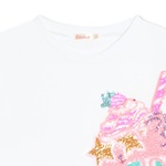 BILLIEBLUSH cotton blouse in white color with a print of sequins in the shape of a milkshake.