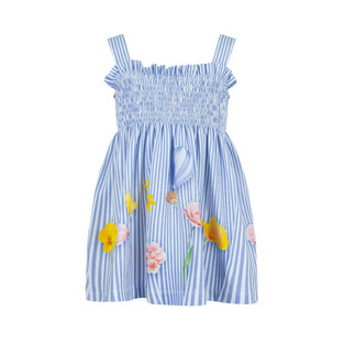 LAPIN HOUSE dress in siel color with all over striped print.