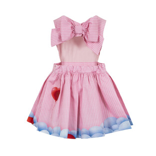 LAPIN HOUSE pink dress with all over striped print.