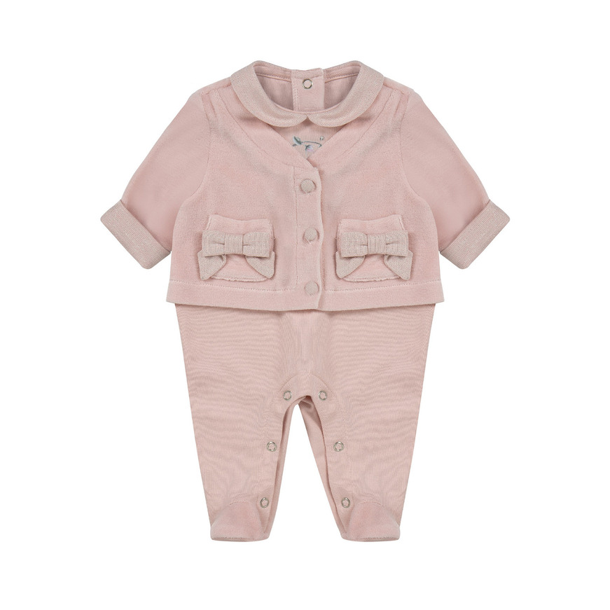 LAPIN bodysuit in pink color with cardigan.