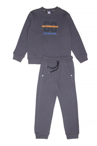 SPRINT suit set in dark gray color with a round neck.