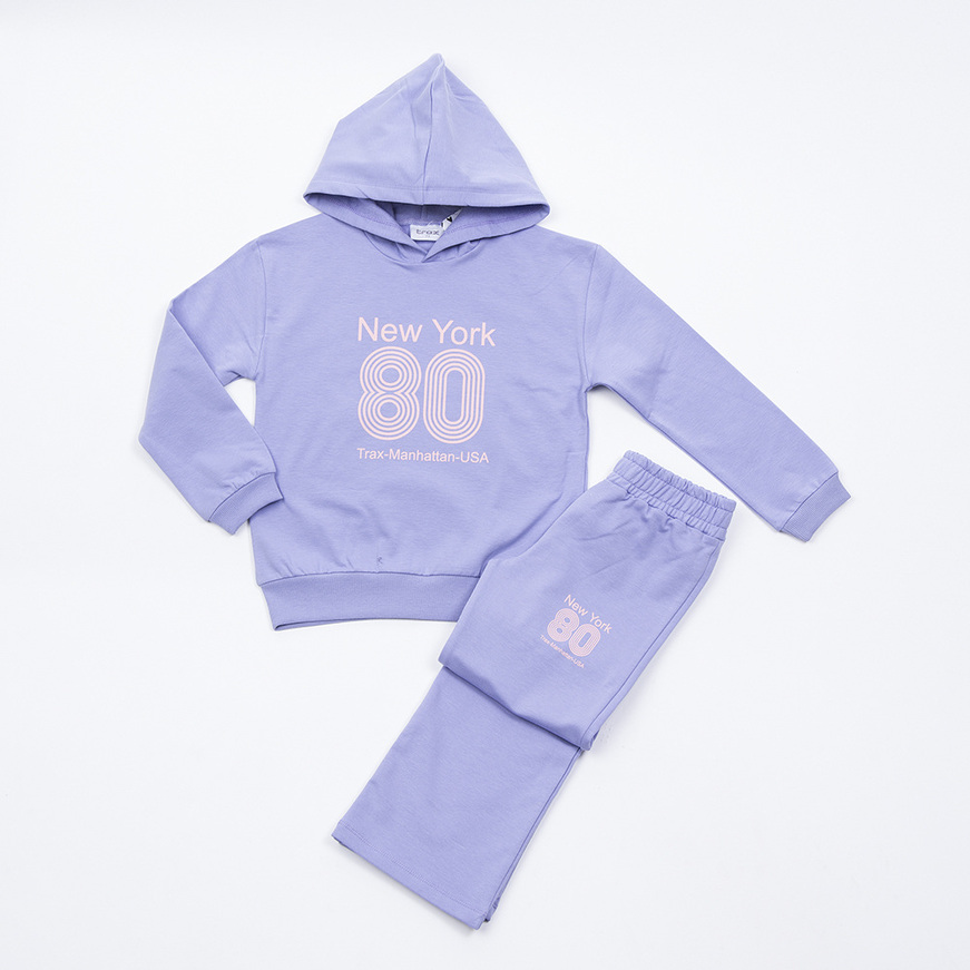 Σετ φόρμας TRAX με κουκούλα σε λιλά χρώμα.