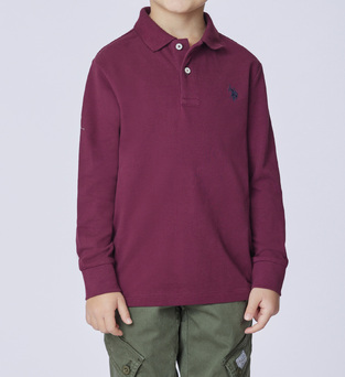 U.S. pique polo shirt POLO in burgundy color.