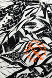 Βαμβακερό σετ SPRINT με natural print, σε εκρού-μαύρο χρώμα με ασορτί λάστιχο μαλλιών.