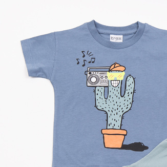 Βαμβακερό σετ TRAX σε χρώμα μπλε ραφ με μέντα.