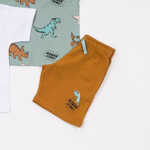 Set of shorts 3 pcs. TRAX in white color with dinosaur print.