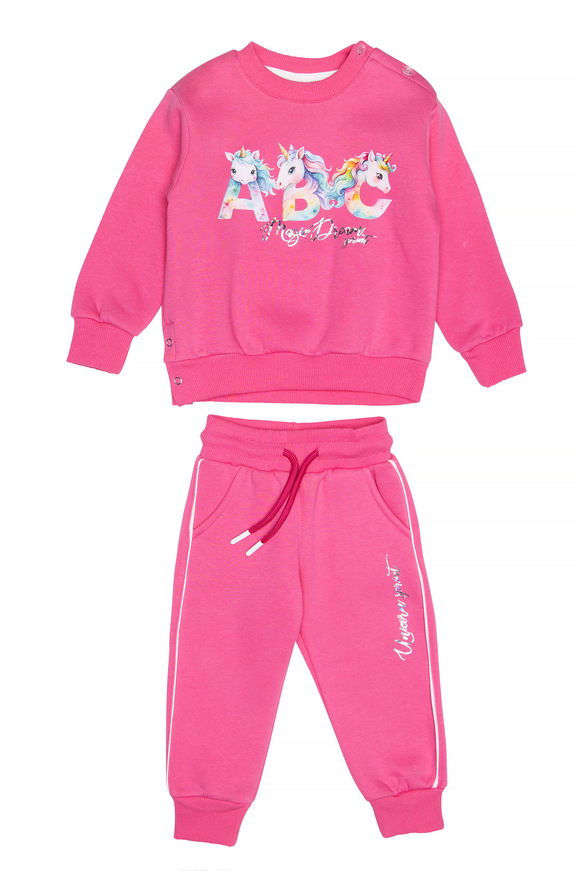 Σετ φόρμα SPRINT με στρογγυλή λαιμόκοψη σε χρώμα φούξια.