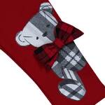 Set of LAPIN tights in red with knitted pattern.