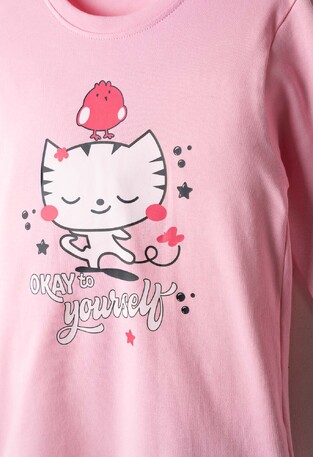 HOMMIES pajamas with matching sleep mask in pink-gray color.