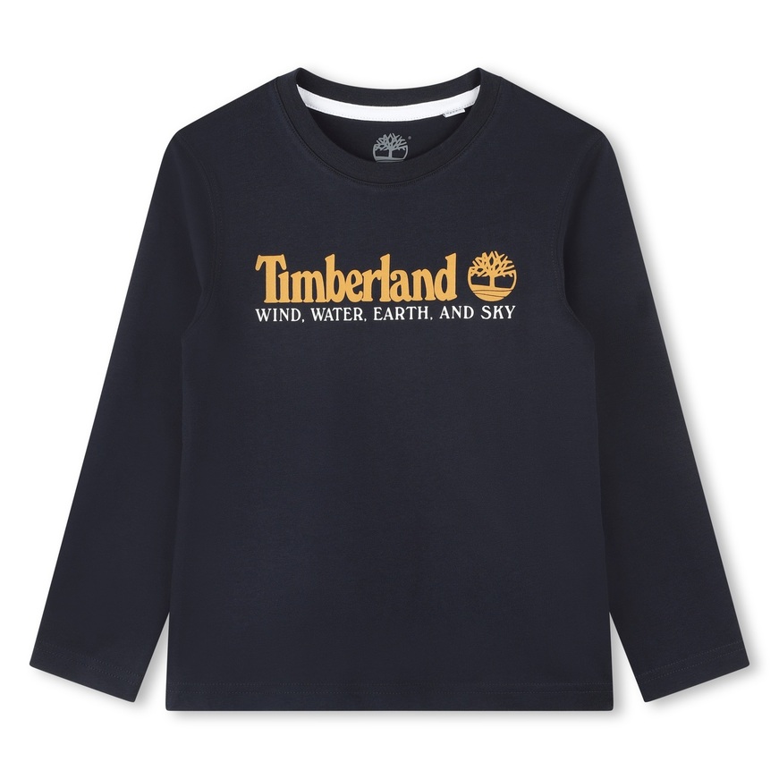 TIMBERLAND blouse in blue color with logo print.