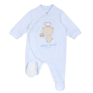 CHICCO velor bodysuit in siel color.