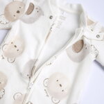 CHICCO velor bodysuit in off-white and beige colors with all over print.