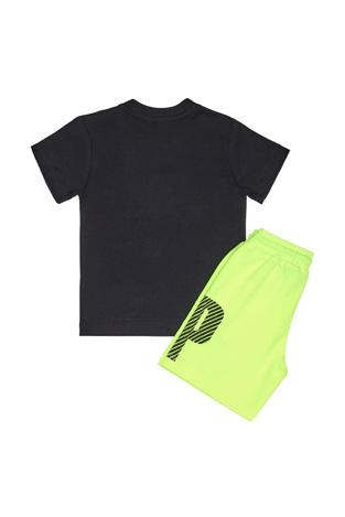 Set of SPRINT shorts in black with football player print.