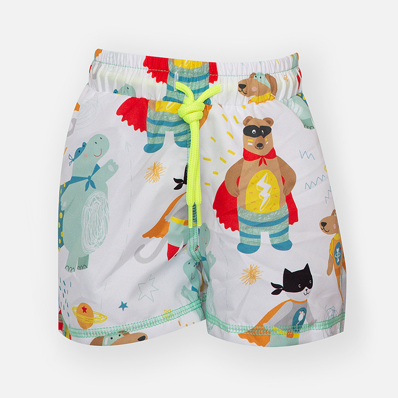 TORTUE bermuda swimsuit with Super Heroes print.