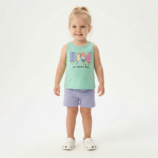TRAX shorts set in turquoise with lilac color.