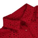 LAPIN HOUSE red dress with all over kipur lace.