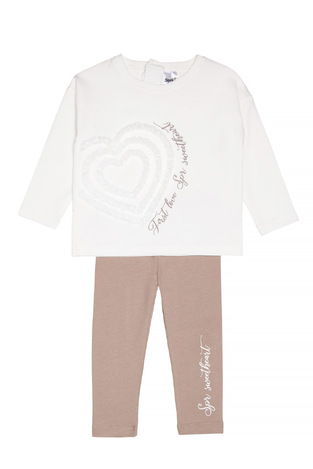 Set of SPRINT tights with a round neck in ecru-beige color.