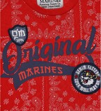 ORIGINAL MARINES red cotton blouse with print on the front.