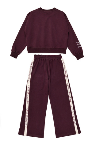 SPRINT seasonal tracksuit set in burgundy color.