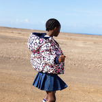 Μπουφάν-γουνάκι BILLIEBLUSH διπλής όψεως σε μπλε χρώμα με all over animal print.