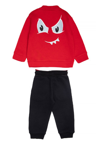 SPRINT tracksuit set with a round neck in red-black color.