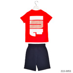 Set of SPRINT shorts, red top and shorts with elastic waist.