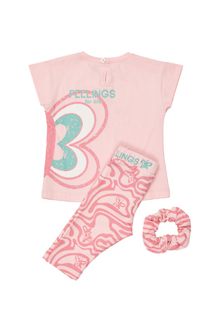 SPRINT leggings set in light pink with matching hair elastic.