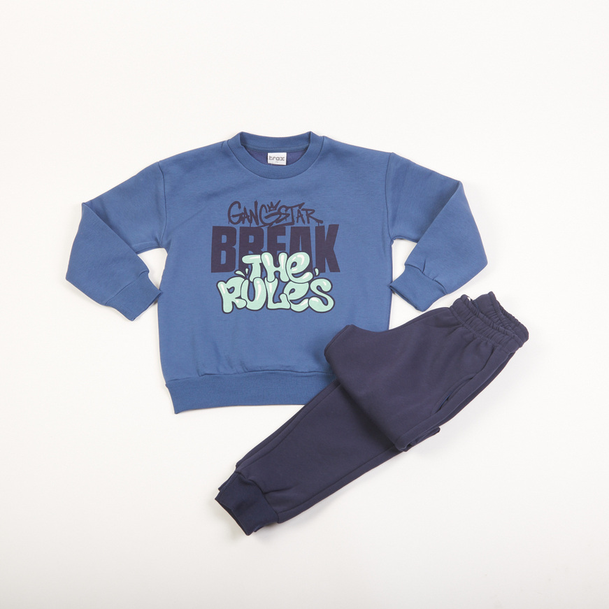 Σετ φόρμας TRAX με λαιμόκοψη σε ραφ-μπλε χρώμα.