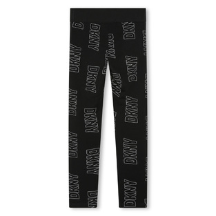 Leggings D.K.N.Y. in black color with all over "DKNY" logo.