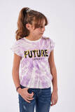 EBITA blouse in purple color with "FUTURE" print.
