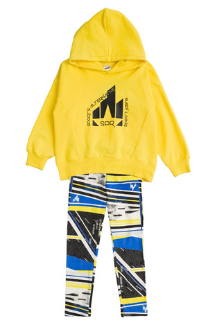 Set of SPRINT leggings in yellow color with hood.