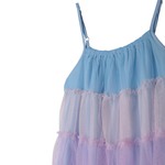 BILLIEBLUSH colorful dress with straps and ruffles.