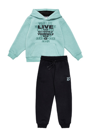 SPRINT tracksuit set in light green with black.