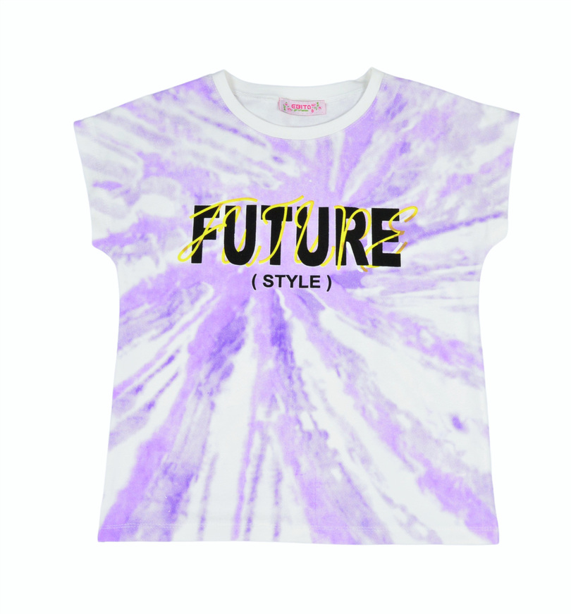 EBITA blouse in purple color with "FUTURE" print.