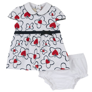 CHICCO white dress with butterfly print and underwear.