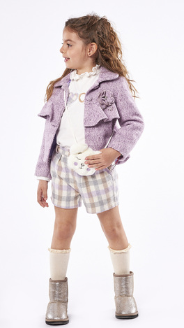Set of shorts 3 pcs. EVITA in lilac color with coat.