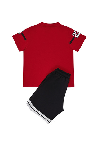 SPRINT blouse and shorts set in red-black.