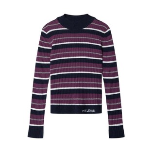 Knitted striped blouse PEPE JEANS in blue-purple color.