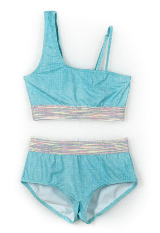 TORTUE bikini swimsuit in siel denim color.