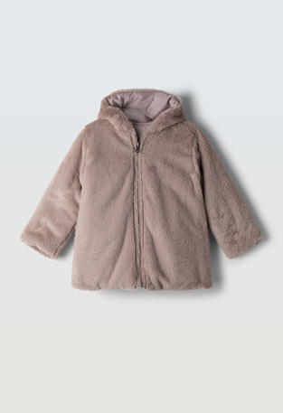 Fur jacket (2-sided) EVITA, in pink color.