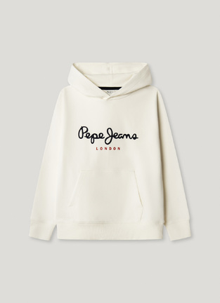 Μπλούζα φούτερ PEPE JEANS σε εκρού χρώμα με κουκούλα.