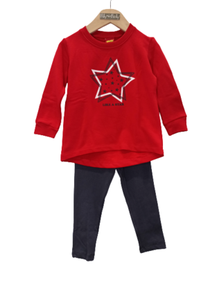 Σετ φόρμας TRAX, μπλούζα φούτερ με τύπωμα αστέρια και κολάν.