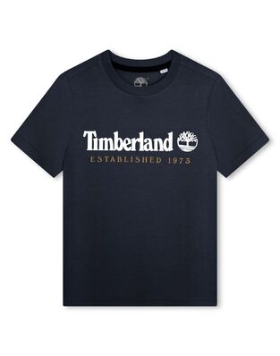 TIMBERLAND blouse in dark blue color with logo print.