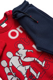 SPRINT tracksuit set in red with an embossed football player print.