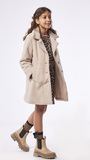 EBITA fur coat in beige color.