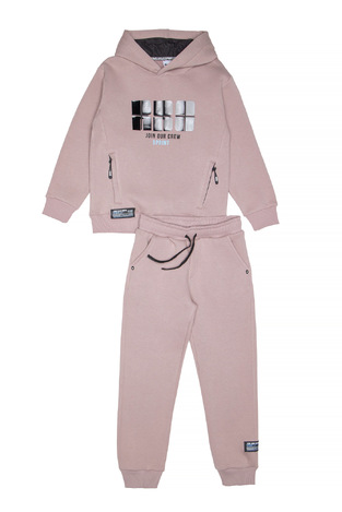 SPRINT suit set with integrated waterproof hood in beige color.