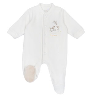 CHICCO velor bodysuit in off-white color.