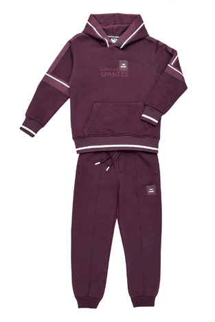 SPRINT tracksuit set in burgundy color.